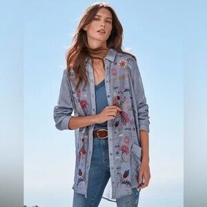 Johnny Was Lucy Painters Smock Tunic Top Large